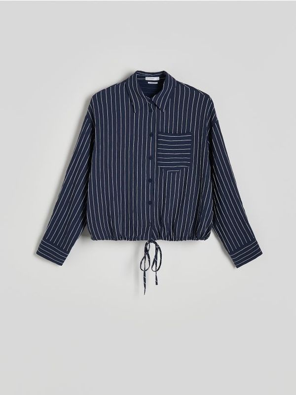 Reserved Reserved - Košulja na vezanje - mornarsko plava