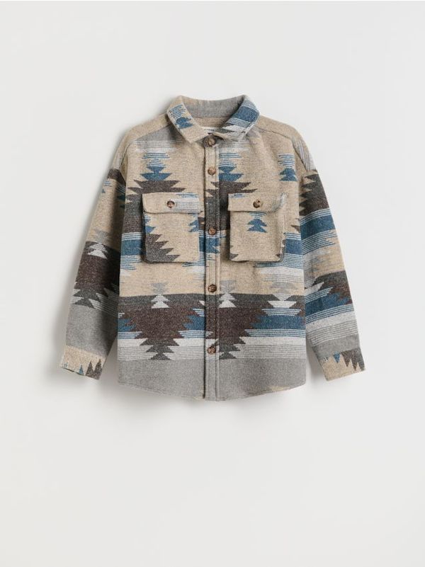 Reserved Reserved - Košulja od flanela - smeđi