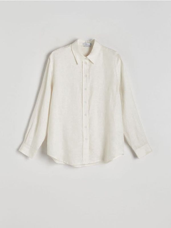 Reserved Reserved - Košulja od lana - krem