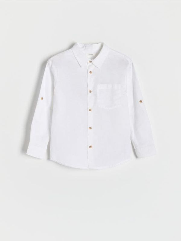 Reserved Reserved - Košulja od mješavine lana - bijela