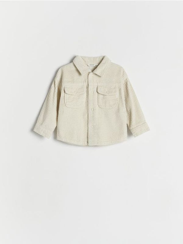 Reserved Reserved - Košulja od rebrastog baršuna - krem