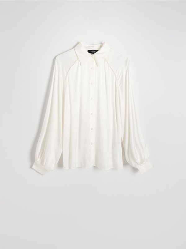 Reserved Reserved - Košulja od sjajne tkanine - bijela