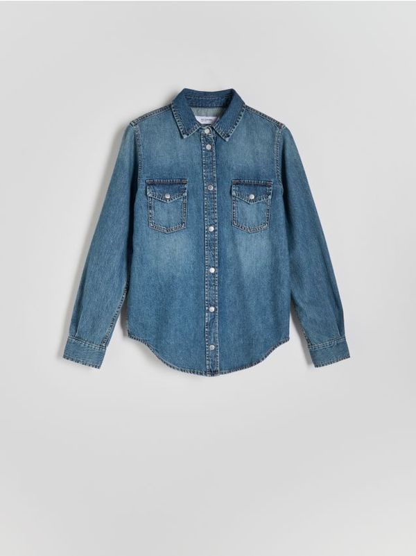 Reserved Reserved - Košulja od trapera - plava