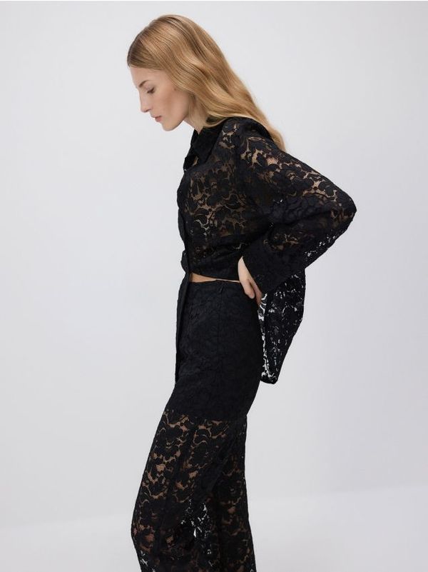 Reserved Reserved - Košulja s čipkom - crno