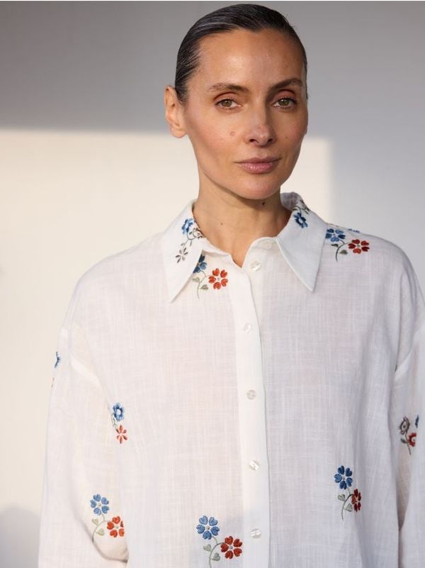 Reserved Reserved - Košulja s izvezenim uzorkom - šaren