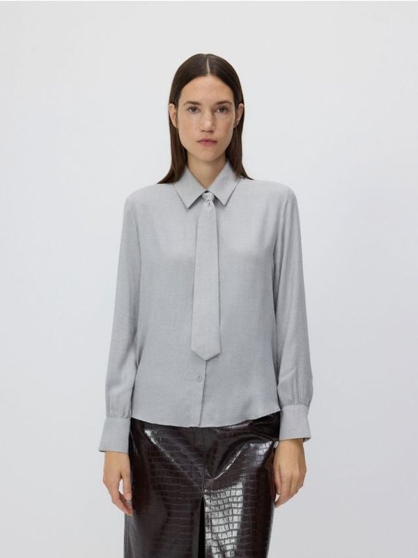 Reserved Reserved - Košulja s kravatom - light grey