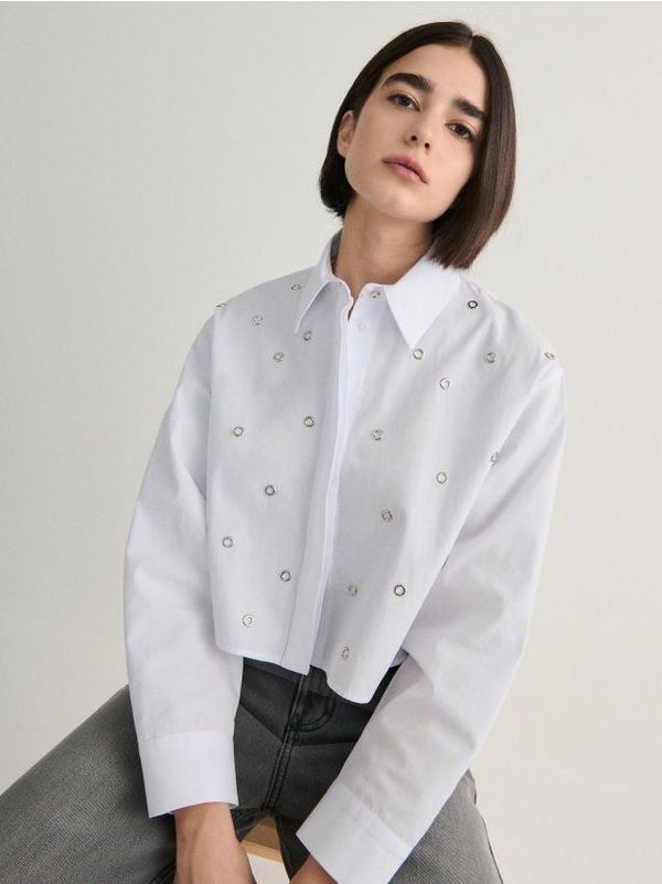 Reserved Reserved - Košulja s metalnim detaljima - bijela