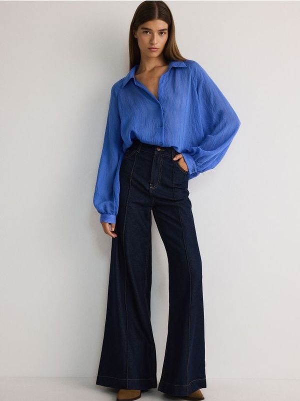 Reserved Reserved - Košulja s mješavinom liocelnih vlakana - plava