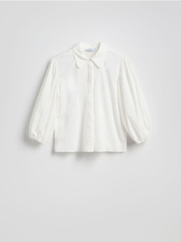 Reserved Reserved - Košulja s puf rukavima - krem