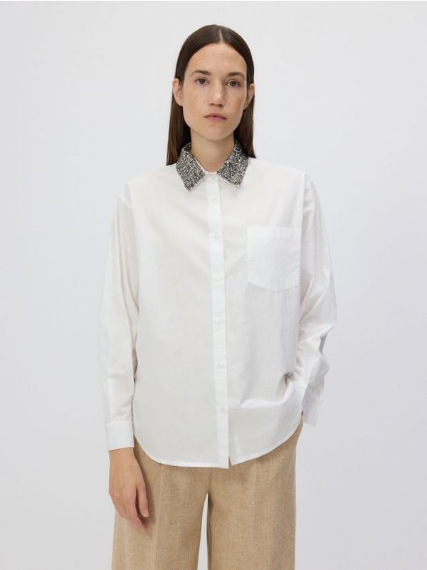 Reserved Reserved - Košulja s ukrasnim ovratnikom - bijela