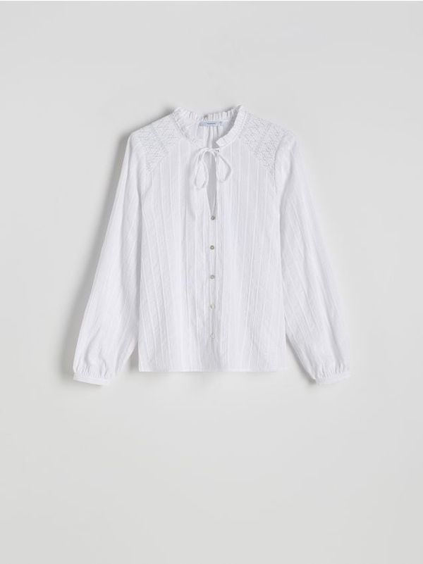 Reserved Reserved - Košulja s ukrasnim uvezom - bijela