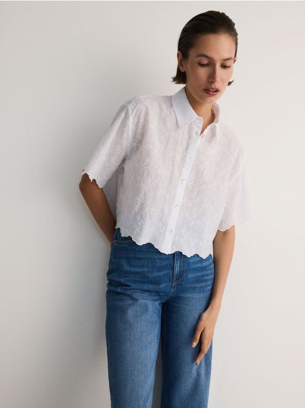 Reserved Reserved - Košulja s vezom - bijela