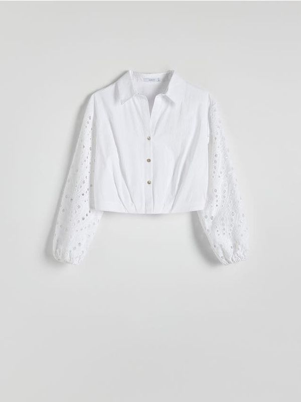 Reserved Reserved - Košulja s vezom - krem