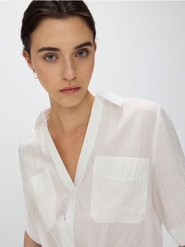 Reserved Reserved - Košulja s visokim udjelom viskoze - bijela