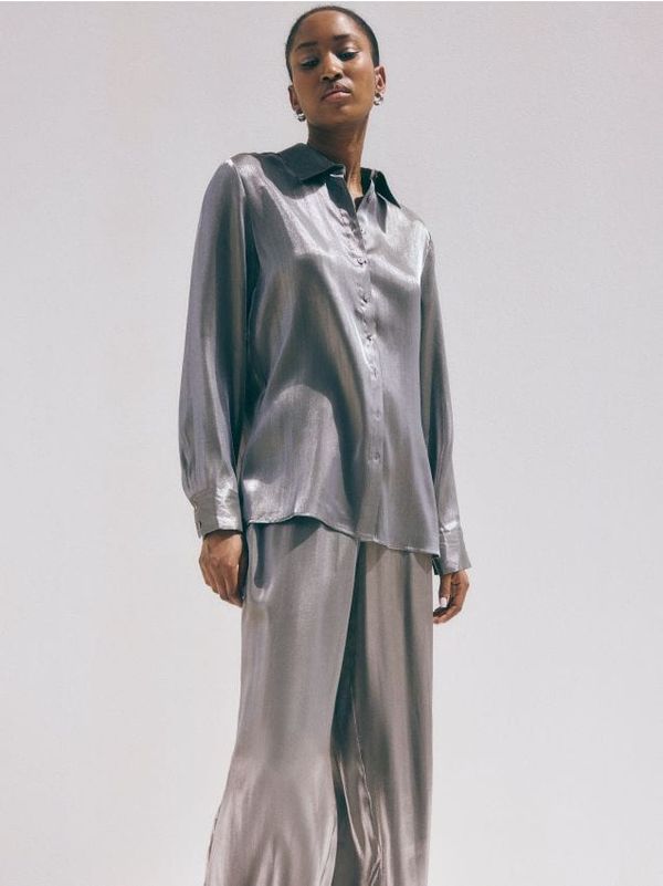 Reserved Reserved - Košulja s visokim udjelom viskoze - tamnosivo