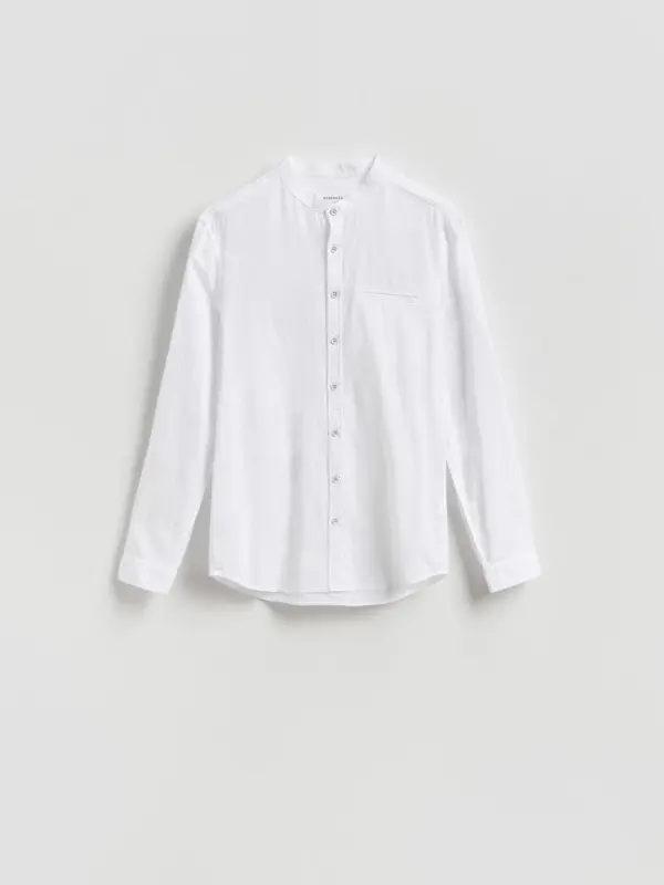 Reserved Reserved - Košulja slim fit od lana - bijela