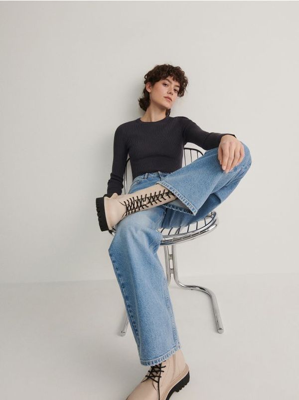 Reserved Reserved - Kožne gležnjače - krem