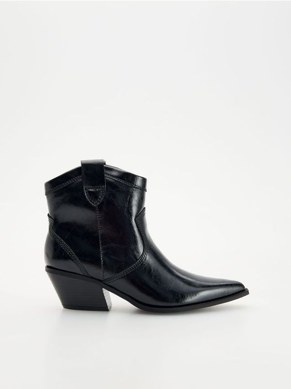 Reserved Reserved - Kožne kaubojske čizme - crno