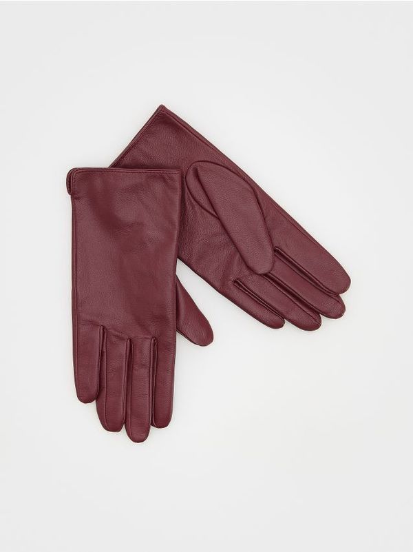 Reserved Reserved - Kožne rukavice - burgundy