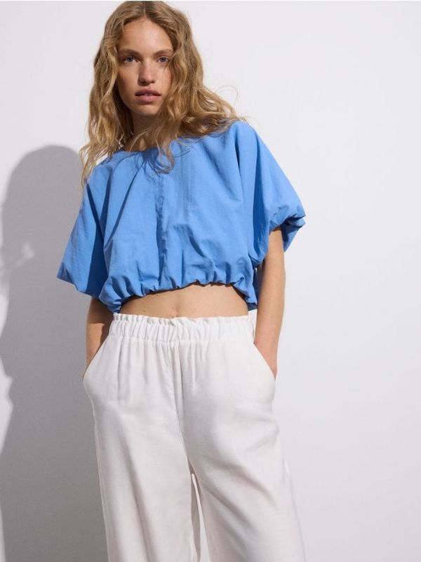 Reserved Reserved - Kratka bluza puf-rukava - svjetloplavo