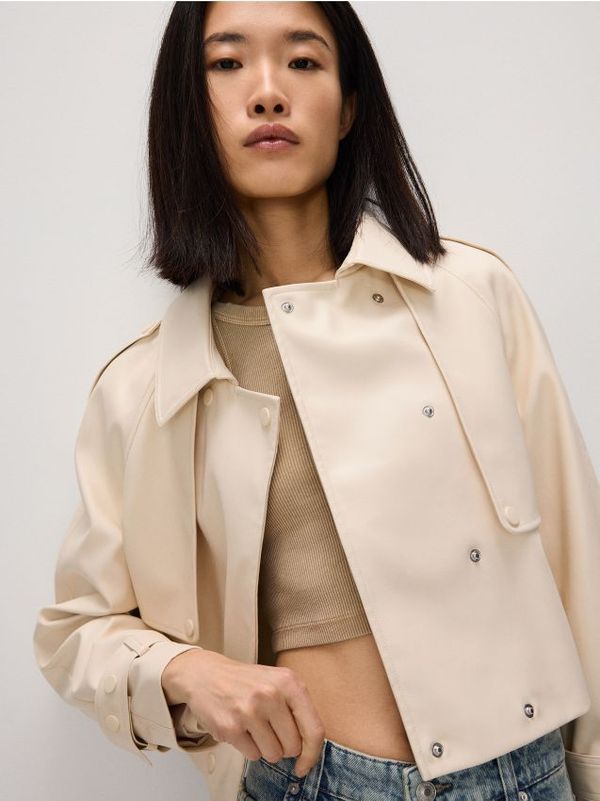 Reserved Reserved - Kratka jakna od umjetne kože - boja kože