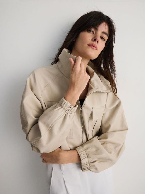 Reserved Reserved - Kratka jakna od umjetne kože - boja kože