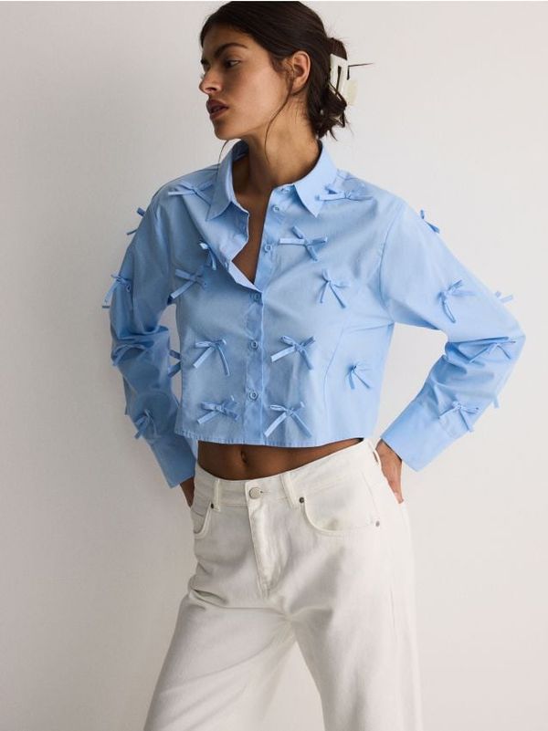 Reserved Reserved - Kratka košulja s mašnama - plava