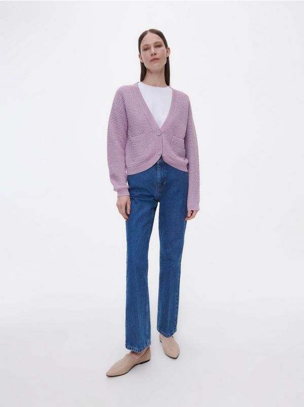 Reserved Reserved - Kratka vesta od mješavine ramije - boja lavande