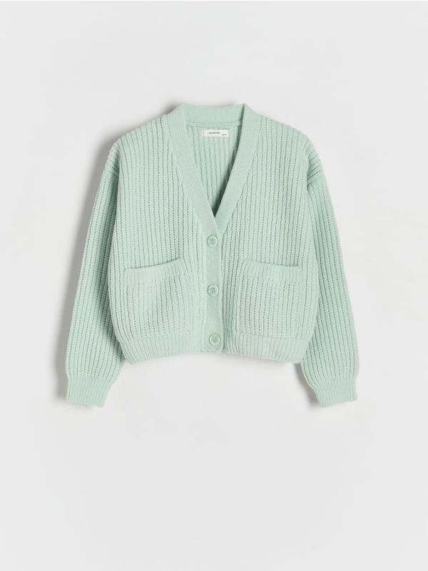 Reserved Reserved - Kratka vesta s džepovima - bljedozeleno