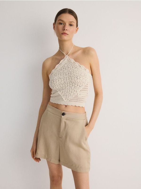 Reserved Reserved - Kratke hlače od mješavine lana - bež