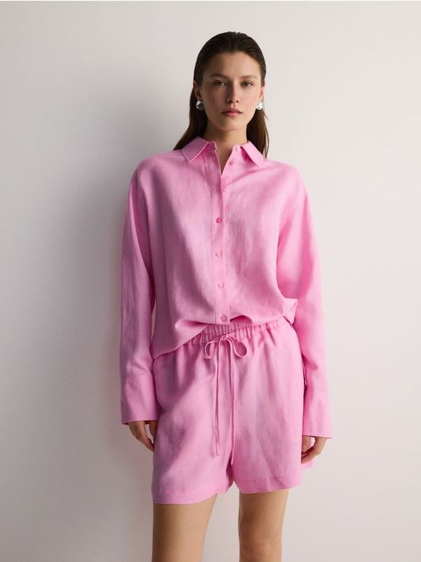 Reserved Reserved - Kratke hlače od mješavine lana - ružičasta