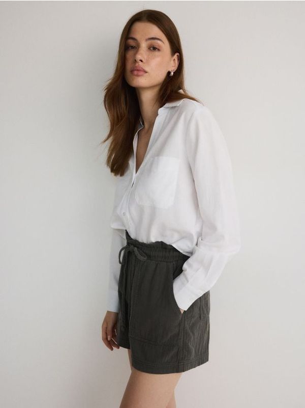 Reserved Reserved - Kratke hlače od pamučnog žerseja - tamnosivo