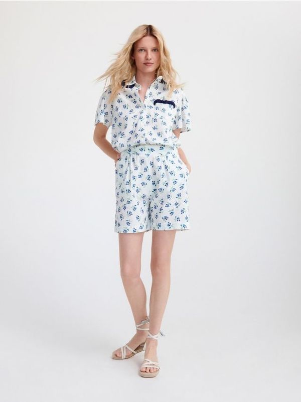 Reserved Reserved - Kratke hlače s kontrastnim volanima - šaren