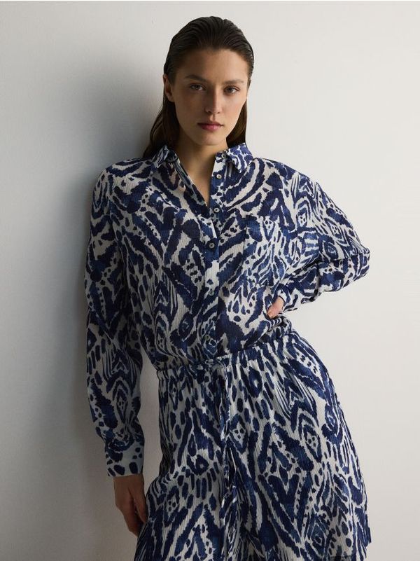 Reserved Reserved - Kratke hlače s visokim udjelom viskoze - svjetloplavo