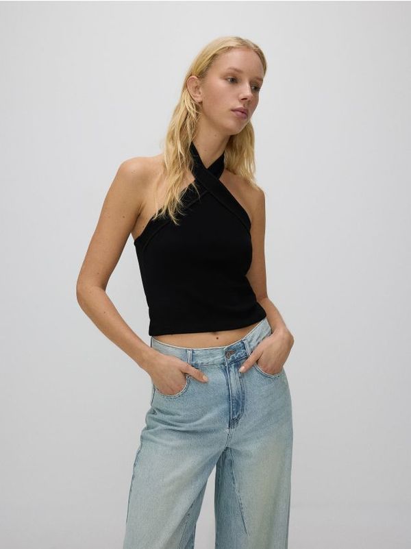 Reserved Reserved - Kratki halter top - crno