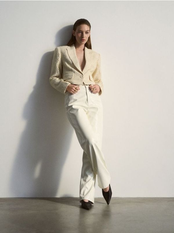 Reserved Reserved - Kratki sako od strukturirane tkanine - šaren