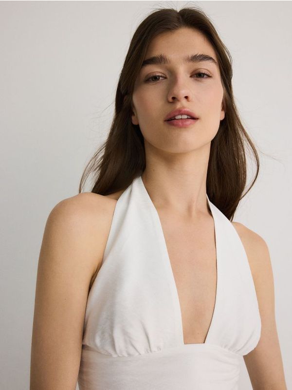 Reserved Reserved - Kratki top na vezanje - krem