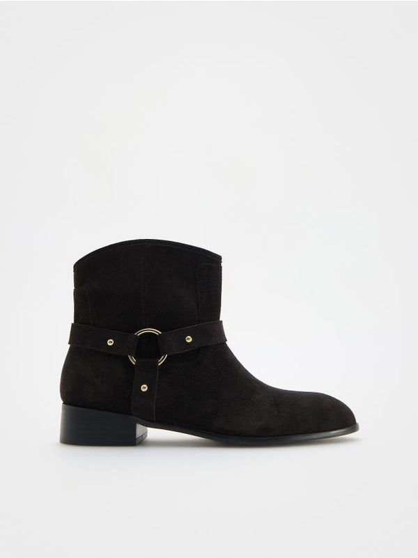 Reserved Reserved - LADIES` ANKLE BOOTS - tamnosmeđe