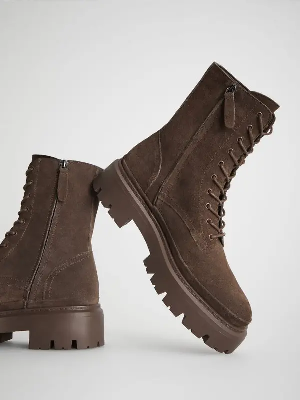 Reserved Reserved - LADIES` ANKLE BOOTS - tamnosmeđe
