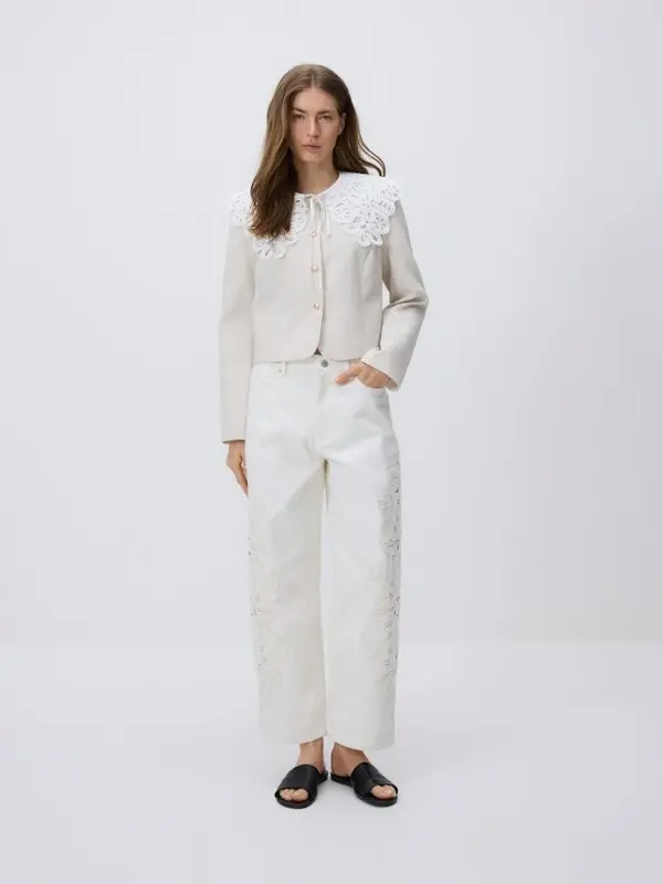 Reserved Reserved - LADIES` BLAZER & COLLAR - bež