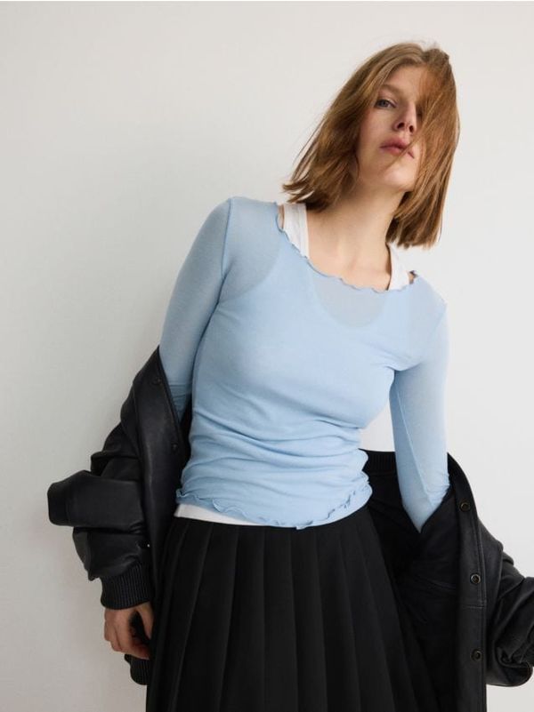 Reserved Reserved - LADIES` BLOUSE - bljedoplavo