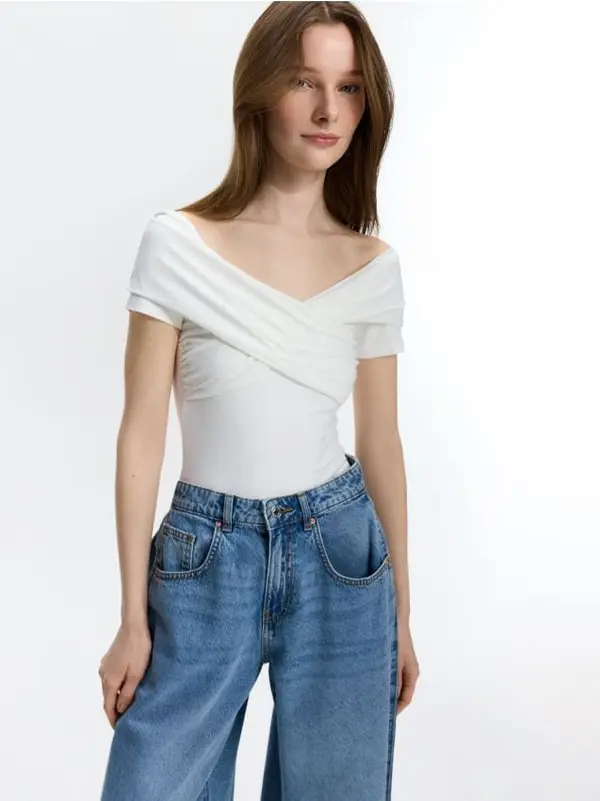 Reserved Reserved - LADIES` BLOUSE BODY - bijela