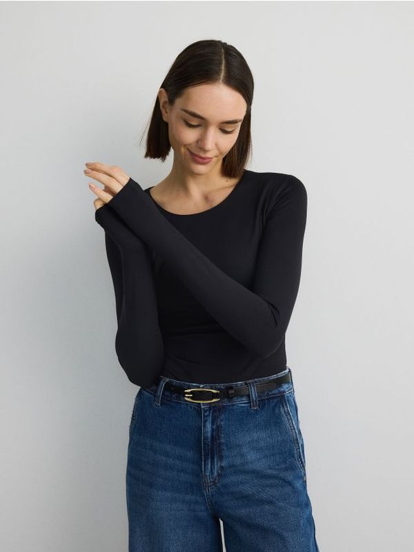 Reserved Reserved - LADIES` BLOUSE BODY - crno