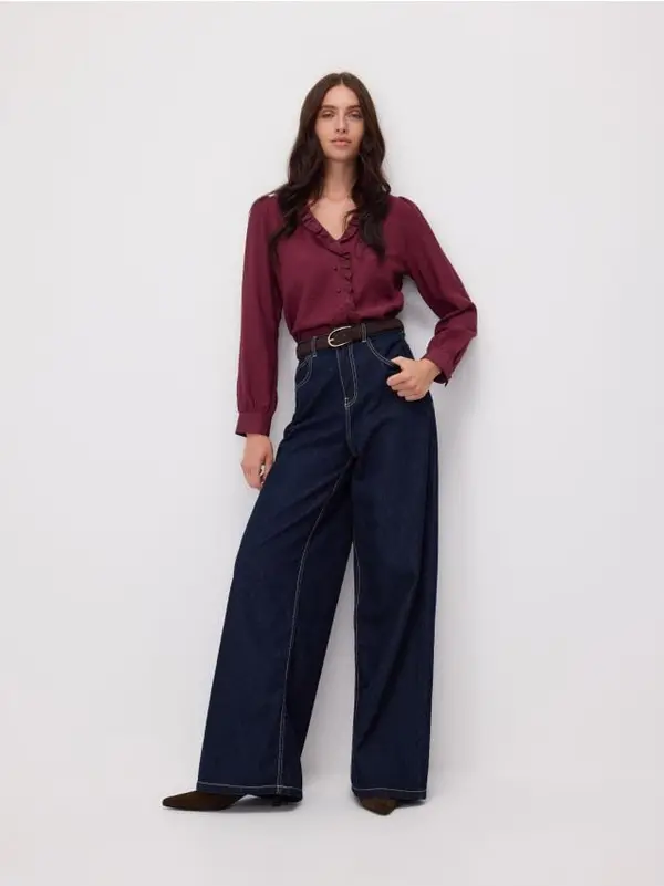 Reserved Reserved - LADIES` BLOUSE - boja kestena