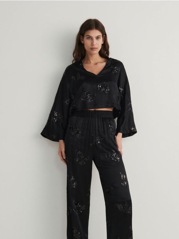 Reserved Reserved - LADIES` BLOUSE - crno