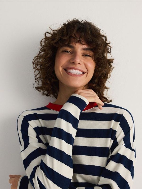 Reserved Reserved - LADIES` BLOUSE - mornarsko plava
