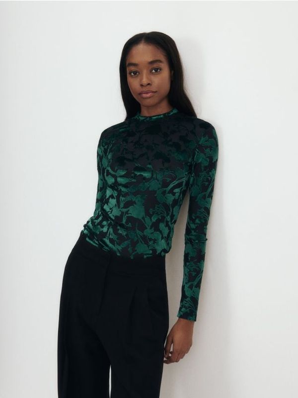 Reserved Reserved - LADIES` BLOUSE - plavozeleno