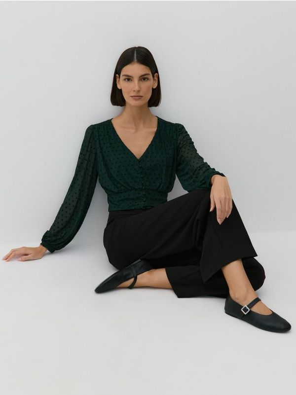 Reserved Reserved - LADIES` BLOUSE - plavozeleno