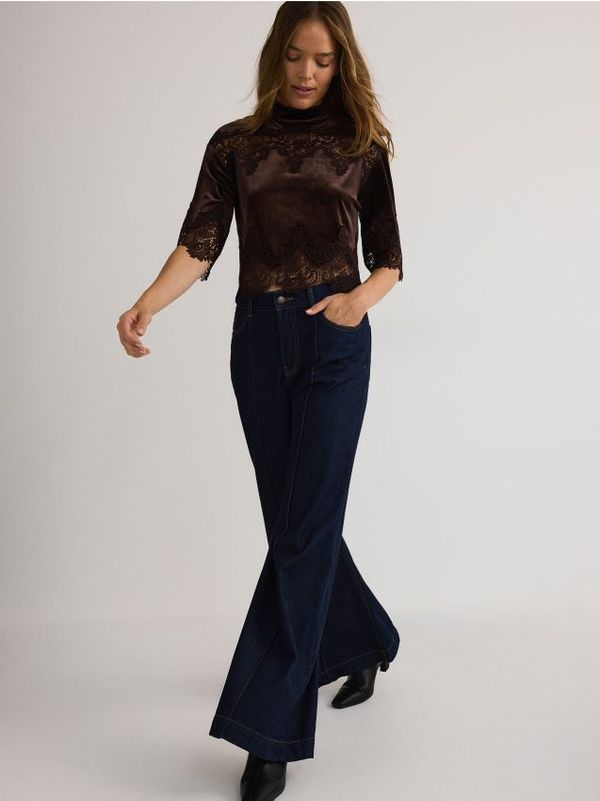 Reserved Reserved - LADIES` BLOUSE - tamnosmeđe