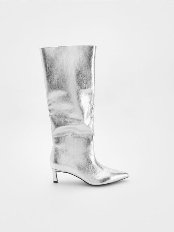 Reserved Reserved - LADIES` BOOTS - srebrna
